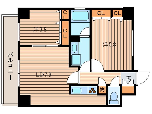 ＰＲＩＭＥ　ＵＲＢＡＮ大通東の物件間取画像